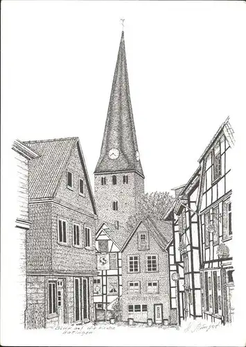 Wattenscheid Kirche Hattingen Zeichnung Kat. Bochum