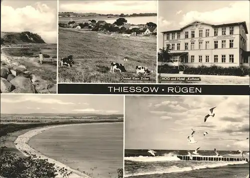 Thiessow Ostseebad Ruegen OT Klein Zicker HOG und Hotel Kurhaus Strandpartien Kat. Thiessow