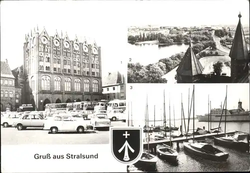 Stralsund Mecklenburg Vorpommern Rathaus Frankenvorstadt Hafen Kat. Stralsund