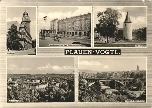 Plauen Vogtland Rathaus Neubauten Bahnhofstr Am Tunnel Teilansicht Friedrich Ebert Bruecke Kat. Plauen