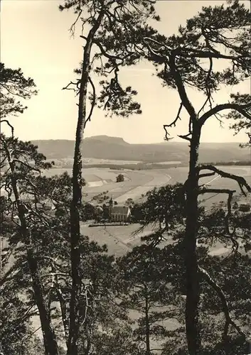 Papstdorf Fels Papststein Panorama Kat. Gohrisch