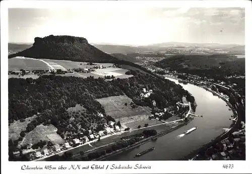 Lilienstein mit Elbtal Panorama Kat. Bad Schandau