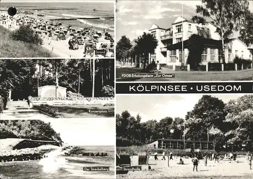 Koelpinsee Usedom Strand FDGB Erholungsheim Konzertplatz Streckelberg Strandhalle Kat. Usedom
