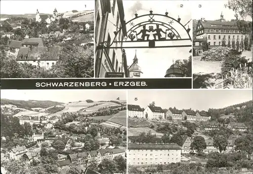 Schwarzenberg Erzgebirge Panorama Teilansichten Schwibbogen Rathaus Sachsenfeld Kat. Schwarzenberg