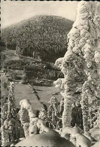 Waltersdorf Zittau im Winter und Blick zur Lausche Kat. Grossschoenau Sachsen