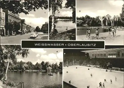 Weisswasser Oberlausitz Bautzener Str Jahnteich Bad Gondelteich Kunsteis Stadion Kat. Weisswasser