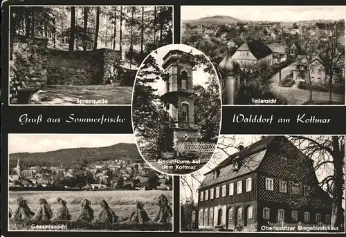 Walddorf Sachsen Spreequelle Teil und Gesamtansicht Oberlausitzer Umgebindehaus Kat. Eibau