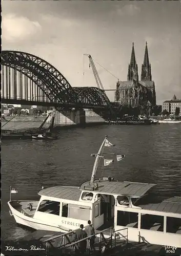 Koeln Rhein Dampferanlegestelle Rheinbruecke Dom Kat. Koeln