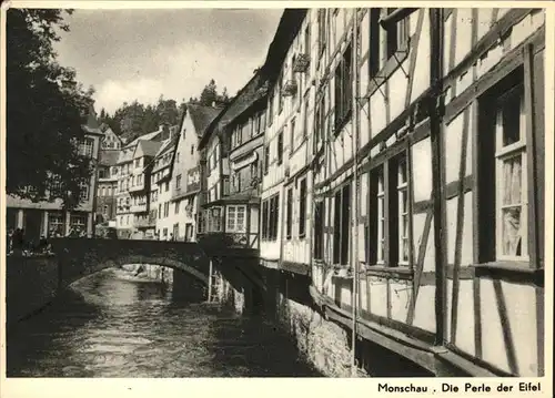 Monschau Alte Haeuser an der Rur Kat. Monschau