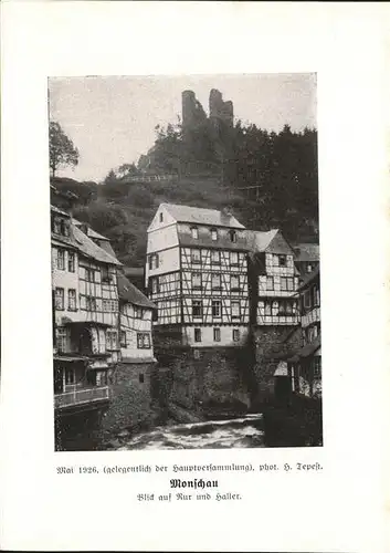 Monschau Blick auf Rur und Ruine Haller Kat. Monschau