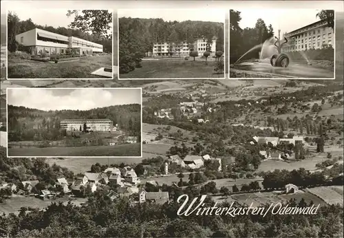 Winterkasten Lindenfels Eleonorenklinik Teilansichten Panorama Kat. Lindenfels