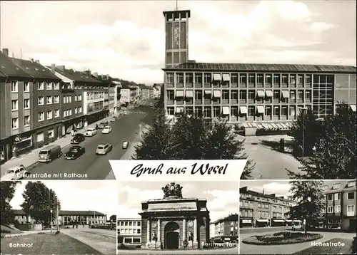 Wesel Rhein Kreuzstr Rathaus Bahnhof Berliner Tor Hohe Strasse Kat. Wesel