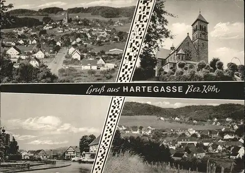 Hartegasse Panorama Kirche Dorfpartie Kat. Lindlar