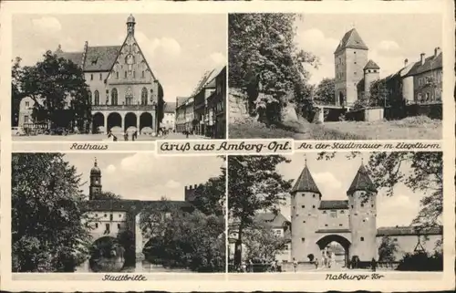 Amberg Oberpfalz Amberg Oberpfalz Rathaus Nabburg Tor * / Amberg /Amberg Stadtkreis