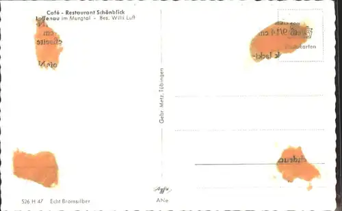 Loffenau Schwarzwald Cafe Restaurant Schoenblick *