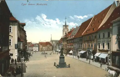 Eger Unterer Marktplatz  Brunnen x