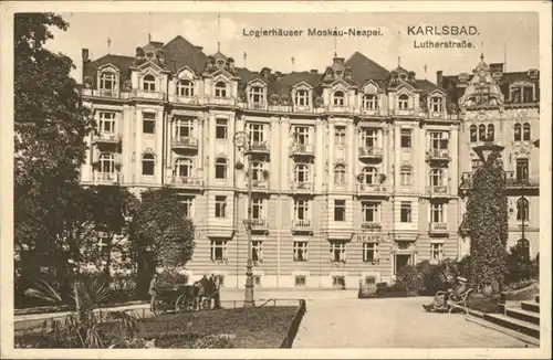 Karlsbad Eger Logierhaus Moskau Neapel Lutherstrasse Kutsche *