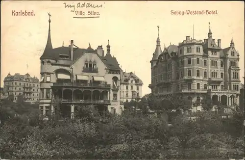 Karlsbad Eger Villa Silva Savoy Westend Hotel  x
