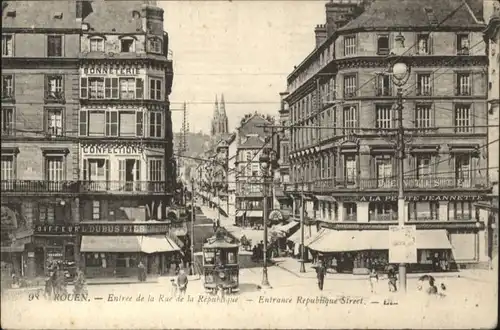 Rouen Rue Republique Strassenbahn *