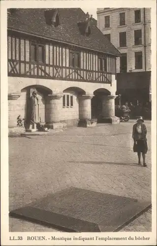 Rouen Mosaique indiquant l'emplacement du bucher *