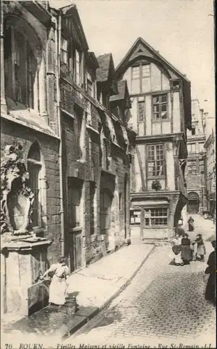 Rouen Vieilles Maison Vieille Fontaine Rue St. Romain *