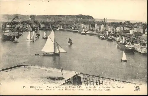 Dieppe Avant Port Falaise Pollet Schiff x