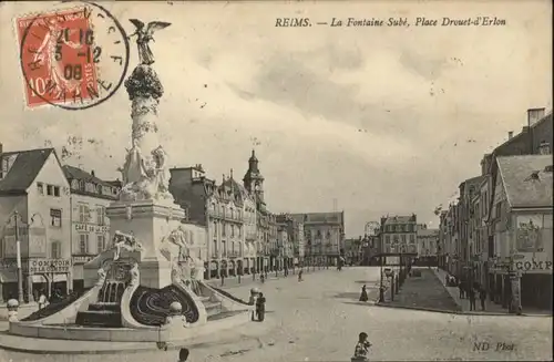 Reims Fontaine Sube Place Drouet-d'Erlon x
