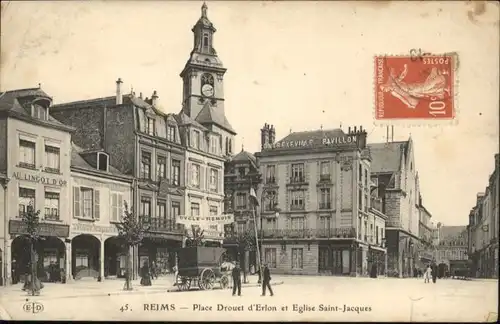 Reims Place Drouet d'Erlon Eglise Saint-Jacques x