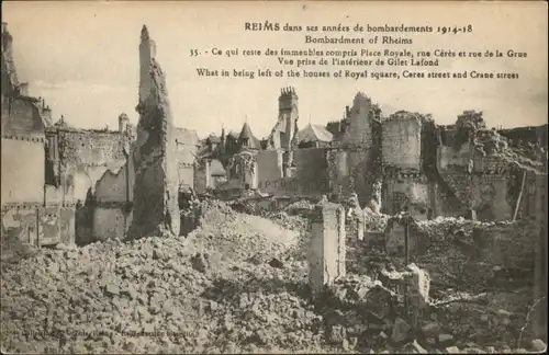 Reims Bombardment Zerstoerung *