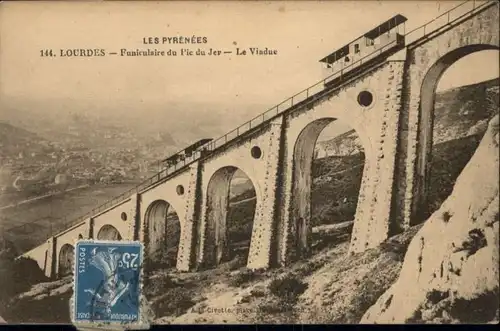 Lourdes Zahnradbahn Funiculaire Pic Jer Viaduc *