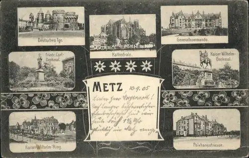 ww80373 Metz Moselle Lothringen Metz Kaiser-Wilhelm-Ring Kathedrale Deutsches Tor x Kategorie. Metz Alte Ansichtskarten