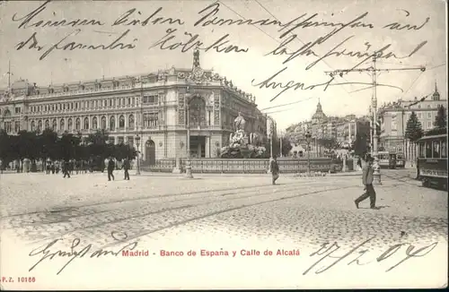 Madrid Strassenbahn Banco Espana Calle Alcala x