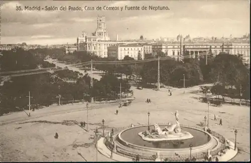 Madrid Salon Prado Casa Correos Fuente Neptuno *