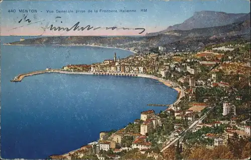 Menton Vue generale Frontiere Italienne x