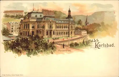 Karlsbad Boehmen Kaiserbad Kutsche *