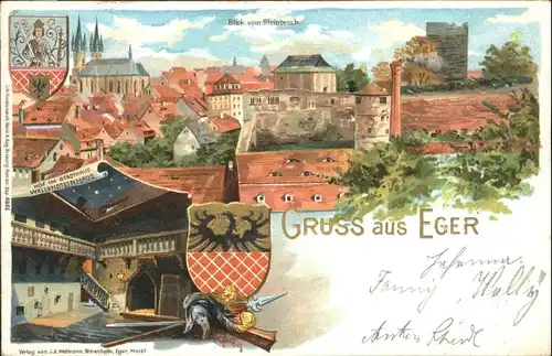 Eger Wallensteinhaus Wappen Kuenstler Grimm x