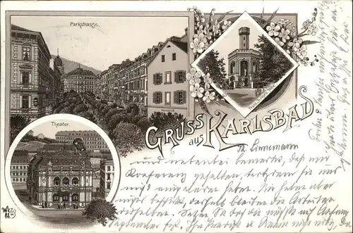 Karlsbad Boehmen Parkstrasse Theater Franz Josef Hoehe x