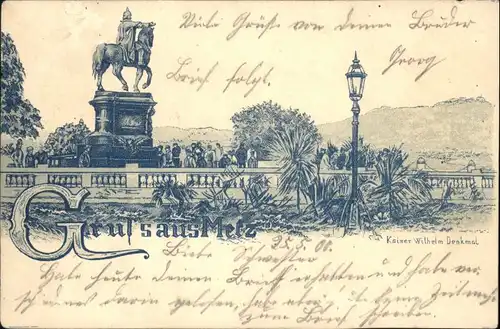 wx38484 Metz Moselle Lothringen Metz Kaiser Wilhelm Denkmal Litho x Kategorie. Metz Alte Ansichtskarten