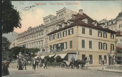 wx53276 Karlsbad Eger Boehmen Neue Wiese
Theater-Cafe Kategorie. Karlovy Vary Alte Ansichtskarten