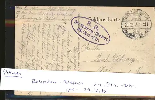 Rethel Der Weltkrieg   Feldpost
 Kat. Rethel