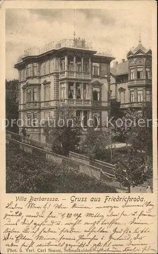 wx70449 Friedrichroda Villa Barbarossa  Kategorie. Friedrichroda Alte Ansichtskarten