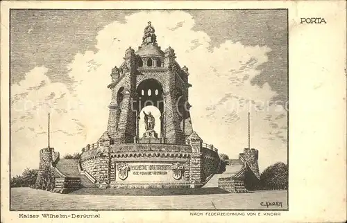 Porta Westfalica Kaiser Wilhelm Denkmal Kat. Porta Westfalica