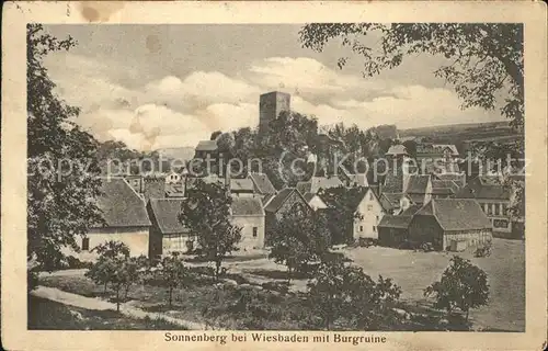 Sonnenberg Wiesbaden mit Burgruine Kat. Wiesbaden