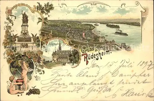 Ruedesheim Rhein mit Nationaldenkmal Kat. Ruedesheim am Rhein