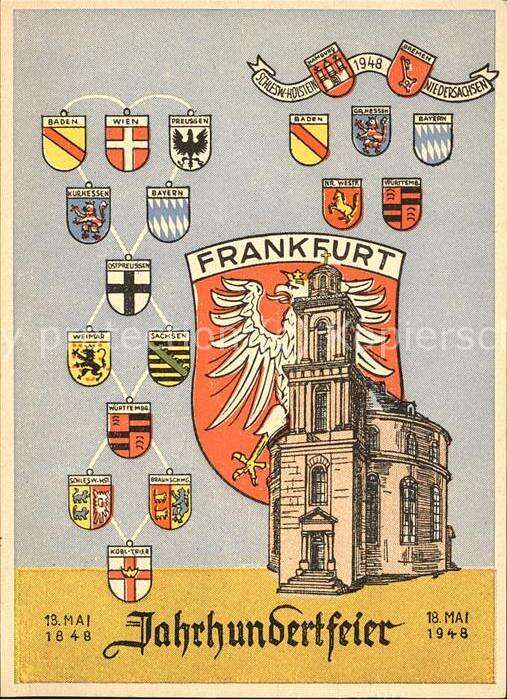 Frankfurt/Main Hauptwache Karte 18.05.48 Jahrhundertfeier Nationalversammlung 