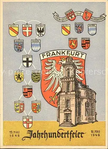 Frankfurt Main Ereigniskarte zur Jahrhundertfeier am 18.Mai 1948 Kat. Frankfurt am Main
