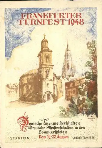 Frankfurt Main Frankfurter Turnfest 1948 mit Sonderstempel Kat. Frankfurt am Main