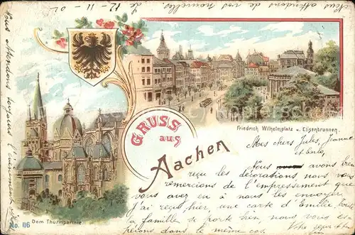Aachen Friedrich Wilhelmplatz u.Elisenbrunnen Kat. Aachen