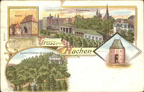Aachen Pontthor u.Elisenbrunnen Kat. Aachen