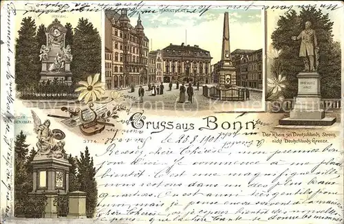 Bonn Rhein Marktplatz u.Kriegerdenkmal / Bonn /Bonn Stadtkreis